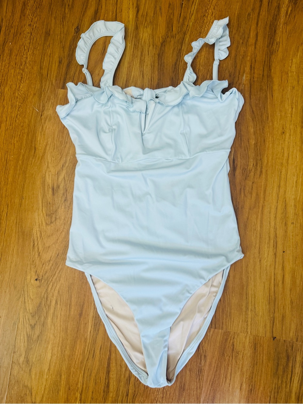 Solido Ruffle Strap One-Piece Swimsuit in Blush